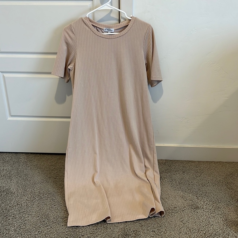 Tan tee shirt dress from Piper and Scoot size small.